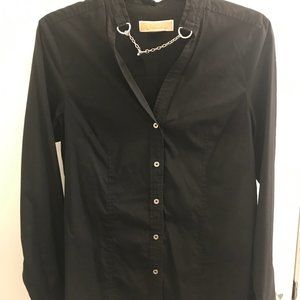 Michael Kors Black V-Neck Blouse